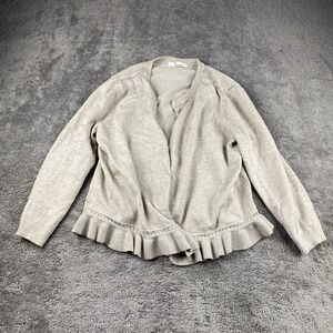 89th & Madison‎ Cardigan Sweater Girls Small Cream Long Sleeve